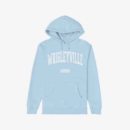 Wrigleyville Chicago Hoodie Light Blue by Strange Allies