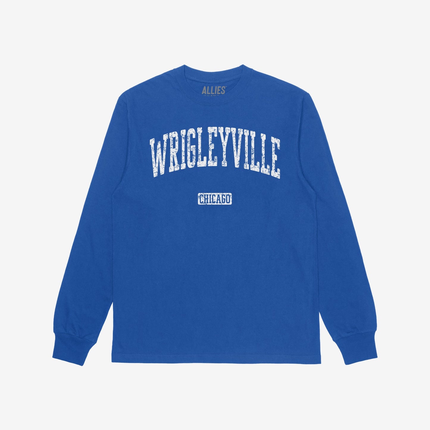 Wrigleyville Chicago T-shirt Long Sleeve Royal Blue by Strange Allies