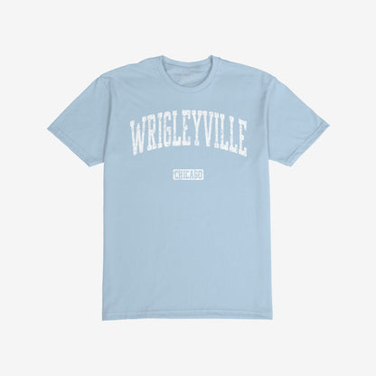 Wrigleyville Chicago T-shirt Short Sleeve Light Blue by Strange Allies